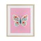 Stupell Industries Boho Pink Floral Butterfly Framed Print Under Glass, design by Jessica Beck
